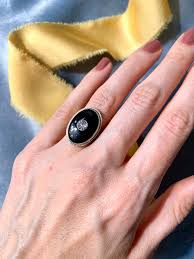 Antique Art Deco Onyx and Diamond Ring in Lacey Filigree 14k White Gol – Vintage Jewelry Co.