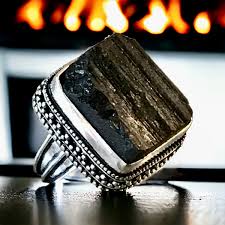Tourmaline Black Raw Square Natural Gemstone .925 Sterling Silver Stat – GypsyGemsJewelryBox