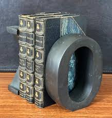 Pair of Bronze "X O" Bookends in the Style of Curtis Jere ...