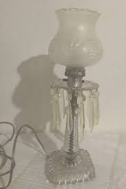 Vanity Dress Glass Lamp MCM Hollywood Regency Plastic Prism ...