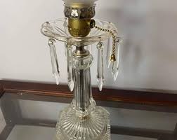 Accent Lamp, Crystal Prism Hurricane Lamp, Vintage, Boudoir ...