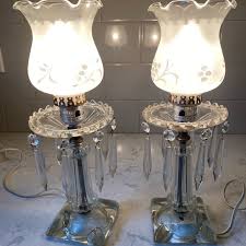 Vintage | Accents | Set Of 2 Vintage Electric Crystal Lamps ...