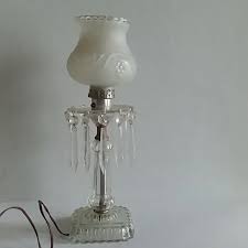 Accents | Pretty Antique Lamp With Crystal Prisms | Poshmark