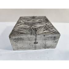 Antique 900 Silver Filigree HANDMADE Cigarette Case 3" X ...