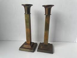 Set of 2 Vintage Brass Candlestick Holders, Vintage Brass Candle Holders, Brass Minimalist Dining Room Decor - Etsy