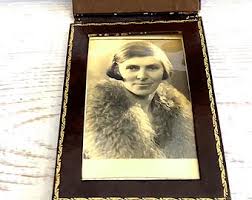 Antique Leather Photo Wallet, With Original Woman Studio ...