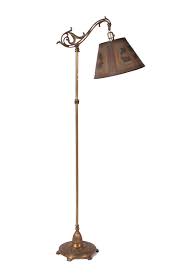 Lot - BRASS FLOOR LAMP WITH PAINTED SCREEN SHADE
