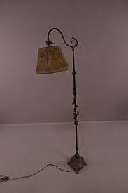 Rare Signed Rembrandt Bridge Floor Lamp W/wire Mesh Shade
