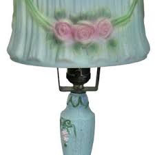 1920s Art Deco Lamp Poppies HP Reverse Glass Lamp Shade Original Polychrome Cloth Cord - Etsy