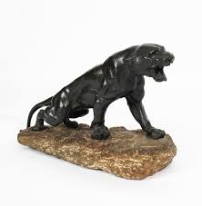 Antique Large Art Deco Bronze Panther by Thomas François Cartier, 1920s at 1stDibs | cartier panther statue, cartier panther sculpture, antique panther
