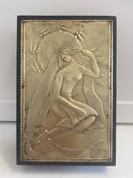 Vintage Wooden Box with Metal Chasing "Girl" from the USSR ...