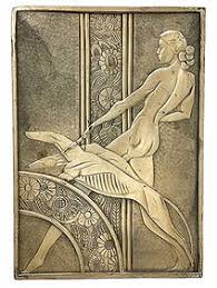 Deco Style Bronze Cast Plaque 12.5"