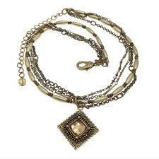Vintage Premier Designs Choker: Antique Brass Multi Strand ...