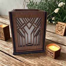 Art Deco Candle Holder – Wooden Geometric Lantern – Tea Light Candle Holder – Minimalistic Home Decor – Candle Lantern – Farmhouse Lantern - Etsy Israel