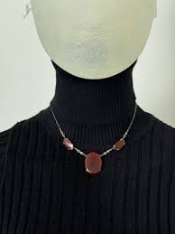Antique Art Deco Sterling Silver Carnelian Necklace Pendant ...