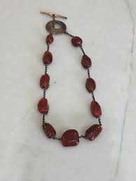 SIGRID OLSEN Carnelian Bead Necklace Collar Length Chain ...