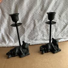 cast iron reading mouse candlesticks (set of 2) | eBay