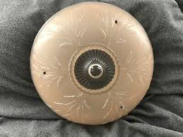 Vintage Art Deco Ceiling Light Pink Satin Glass Shade Globe | eBay