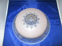 Vtg Pink & Clear Glass Hanging Ceiling Light Shade w/3 Holes 10 " | eBay