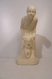 ART DECO CERAMIC CRAQUELED SCULPTURE BY VICTOR VOETS BELGIAN ...