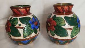 Pair Of Vase Ceramic Signed Italy 1954 B, Vintage, Decoration, Flower | eBay