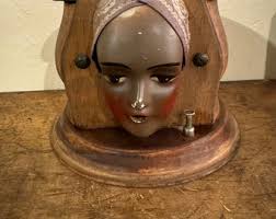 Vintage Wood Headcigarette Dispenser (RARE) - Etsy