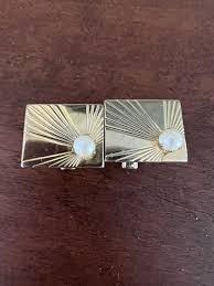 Vintage Gold Toned Pearl Cuff Links | eBay
