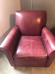 Burgundy Leather Club Chair ABC Carpet And Home