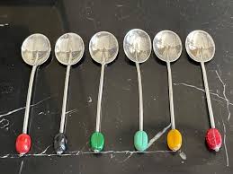 Antique Set of 6 Docker & Burn Ltd Sterling Coffee Bean ...