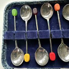Vintage Silver Plated Coffee Bean Spoons Sheffield Slack ...