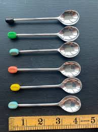 Set of 6 Vintage Silver Plated Coffee Bean Spoons in ...