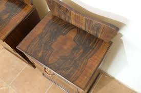 Pair Of Vintage 50s Nightstands Enamelled Faux Zebra Wood Antique Modern Design | eBay