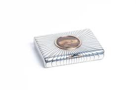 Antique Russian Vasily Kangin 9ct Gold and Silver Agate Cigarette Case For Sale at 1stDibs