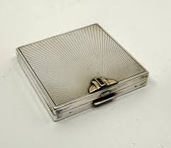 Wordley, Allsopp and Bliss 1920's Sterling, 14k Gold and Sapphire Compact For Sale at 1stDibs
