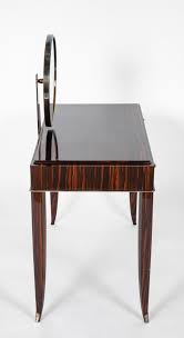Dominique Dressing Table in Macassar Ebony with Round Mirror – Avery & Dash Collections