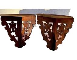 Pair Of Vintage Wood Corner Wall Shelfs (Used With Small Clocks) | eBay