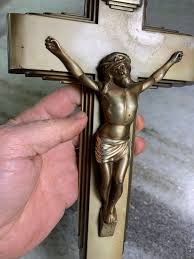 Antiek art deco fijn gegoten beschilderd messing brons dominee kruisbeeld kruis jezus - Etsy Nederland