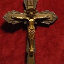 Antique Wall Hanging Art Deco Religious Brass Crucifix Cross 12.6 Inch - Etsy India