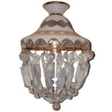 Vintage French Crystal Light Fixture For Sale at 1stDibs