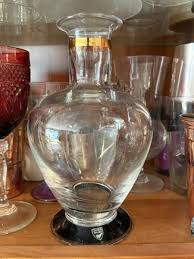 ORREFORS HAND PAINTED NOBEL CRYSTAL DECANTER Missing Stopper ...