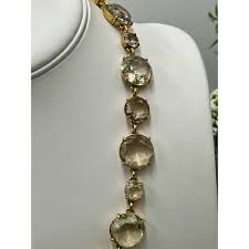 J. Crew Light Topaz Round Cut Glass Light Gold Ox Plated ...