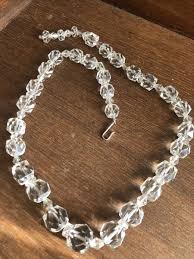 Vintage Coro Faceted Crystal Bead 19”Long Necklace | eBay