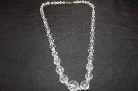 Vintage Rock Crystal Bead Sterling Necklace 18"Long ...