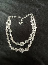 Plastic Bead Necklace, Signed Germany. Clear Color - Etsy