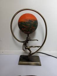 Art Nouveau Art Deco Metal & glass Dancer Table Lamp | eBay