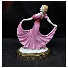Art Deco Porcelain Pink Dancing Lady. For Sale at Ruby Lane