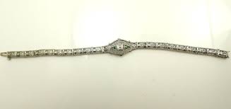 Art Deco 14k White Gold Diamond Filigree Flower Panel ...