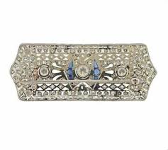 Stunning Vintage Old Mine Cut White Stone Women's Anniversary Silver Brooch | eBay