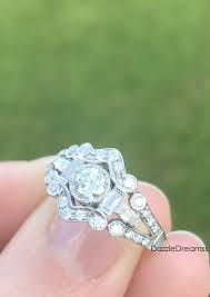 6MM Round Moissanite Edwardian Engagement Ring, 1.40 TCW ...
