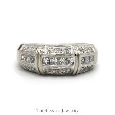 3/4cttw Channel Set Princess Cut Diamond Band with Round Diamond Edges – The Castle Jewelry